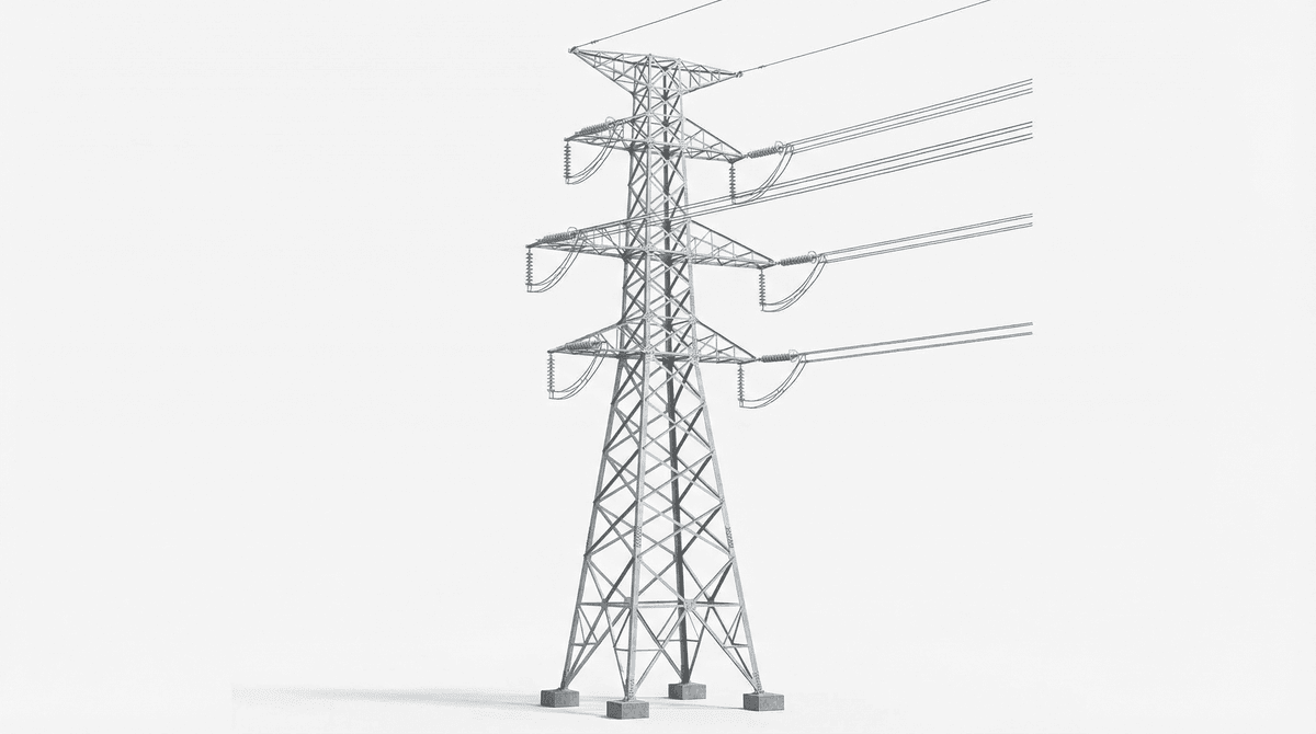45m 220kV Transmission Angle Tower - Double Circuit Steel Lattice