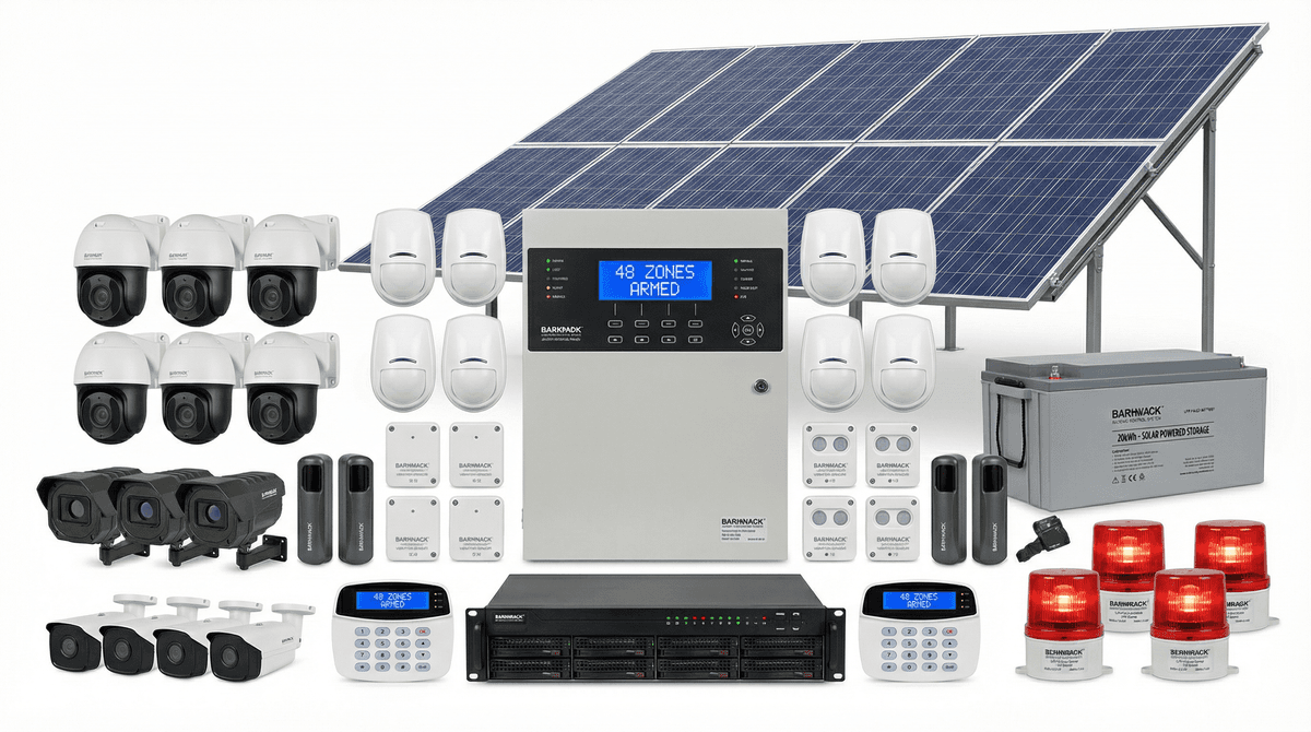 Solar Farm 48-Zone Off-Grid Security System - Autonomous Protection