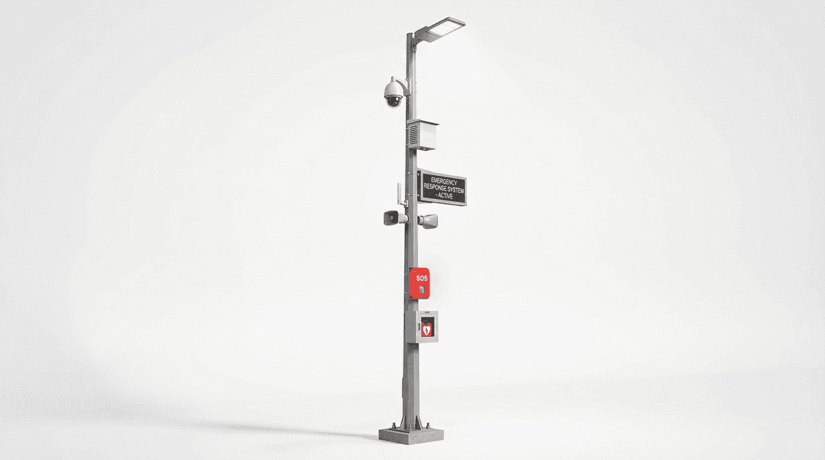12m Emergency Response Full - 7-in-1 Integrated Smart Pole