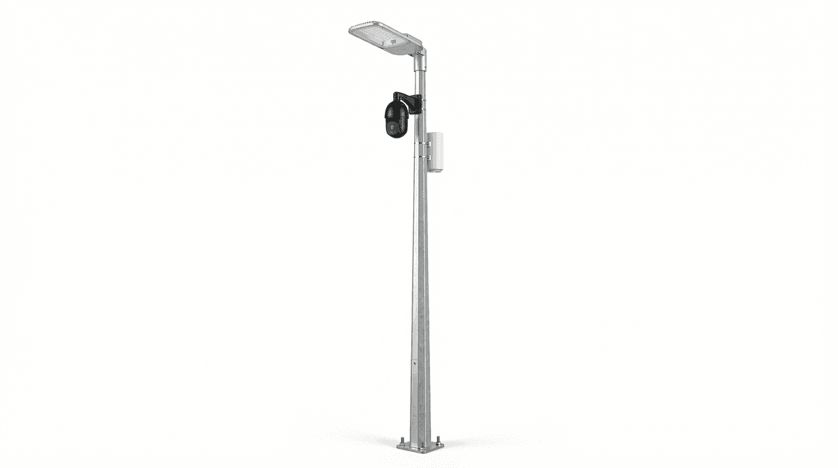 8m Urban Road 3-in-1 Basic Smart Streetlight - LED + AI Camera + WiFi