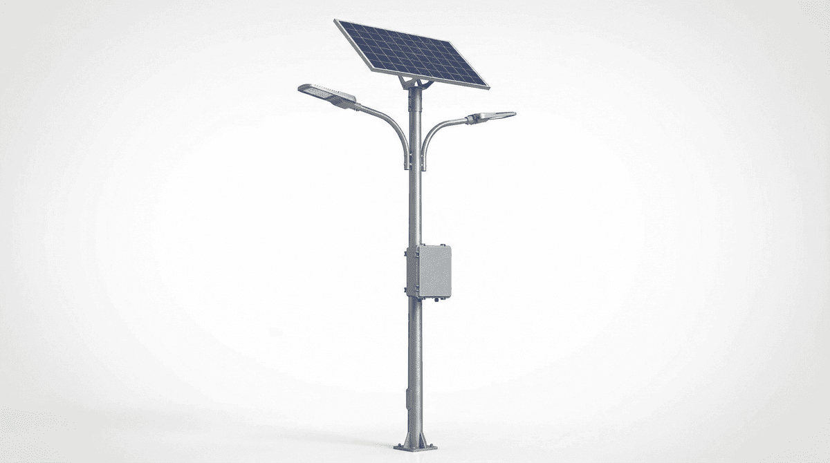 SOLARTODO 14m Plaza Split 200W Dual-Head Solar Street Light