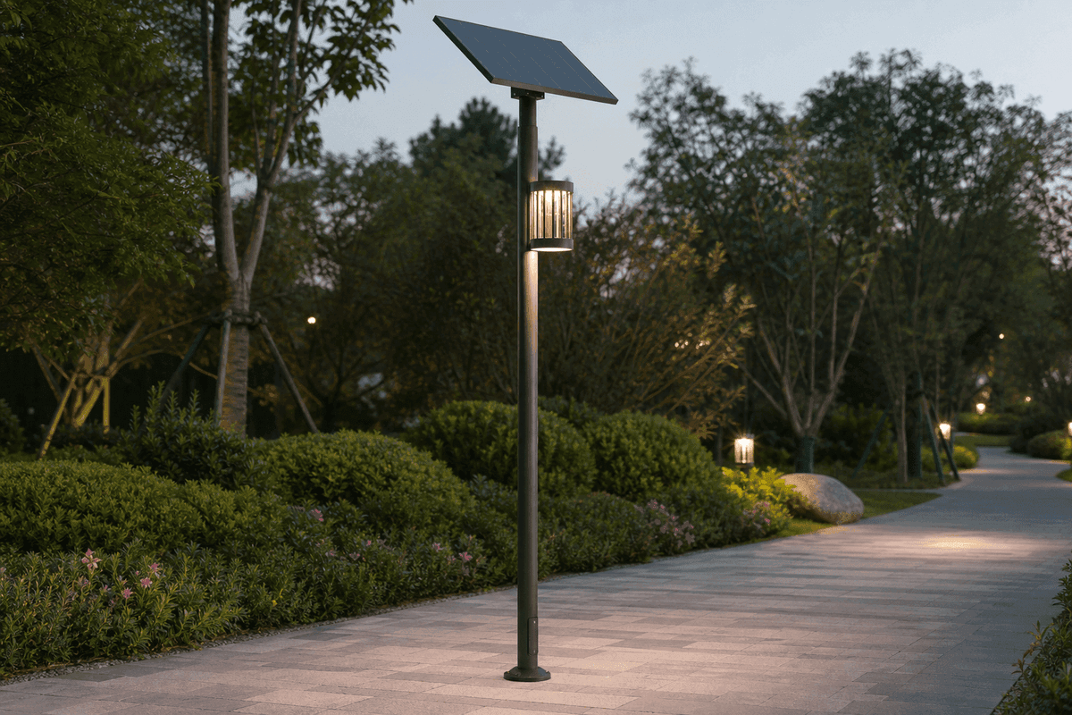 3.5m Park Pathway Garden Light 20W - Modern Solar Path Lighting