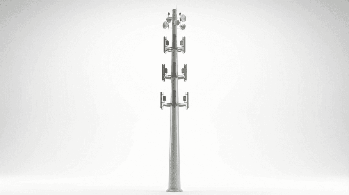 40m FRP Heavy-Duty Pole - Multi-Antenna Telecom Tower