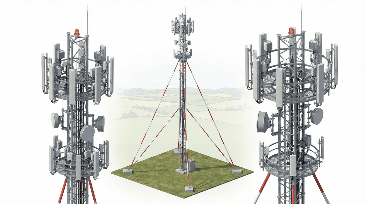 60m Guyed Tower - Cost-Effective Rural Wide-Area Coverage Solution