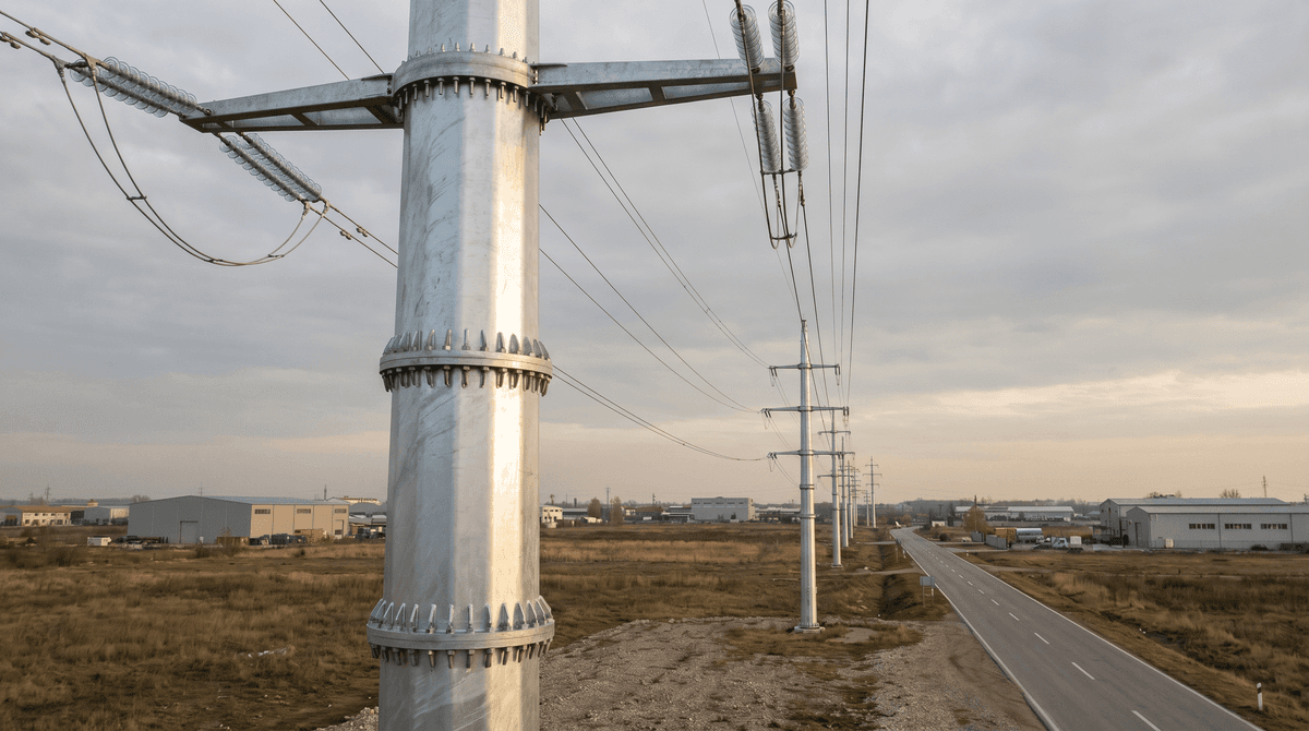 Belgrade, Serbia Power Transmission Tower Case Study: 208 Units of 35m Steel Tubular Poles for a 220kV Double-Circuit Line