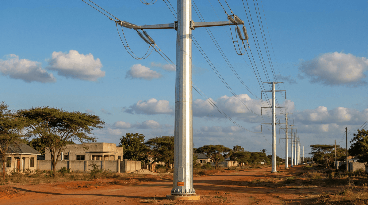 Dar es Salaam Power Transmission Tower Project: 219×30m 110kV Double-Circuit Steel Tubular Monopoles for ~55km Line
