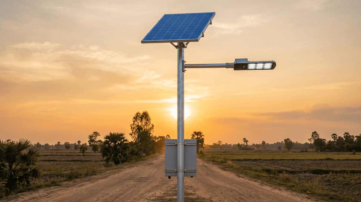 155-Unit Solar Streetlight (Split-Type) Deployment in Phnom Penh, Cambodia Featuring 8m Stainless Steel 304 Poles